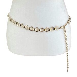 The Limited Y2K Chain Link Belt Gold Tone Waist Hip Lobster Clasp Adjustable M